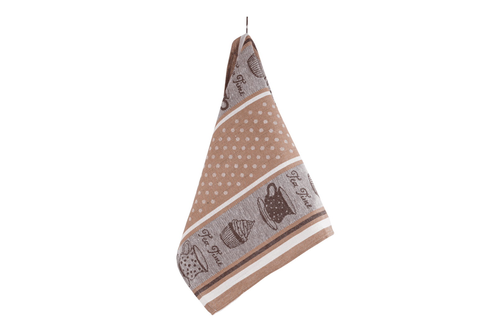 Ποτηρόπανo κουζίνας "Cup cake" σε λινό 45x65cm (τιμή συσκευασίας των 12τμχ)